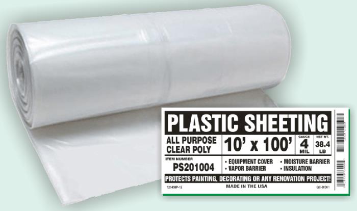 1930020undefined4 MIL CLEAR POLY SHEETING 10ft X 100ft