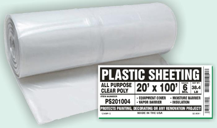 1930070undefined6 MIL CLEAR POLY SHEETING 20ft X 100ft