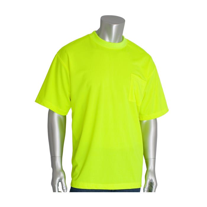 310-cntsnly-2xPIP HI-VIZ SHORT SLEEVE TSHIRTMOISTURE WICKING, NON-ANSI- 2XPIP HI-VIZ SHORT SLEEVE T-SHIRT - 2XL