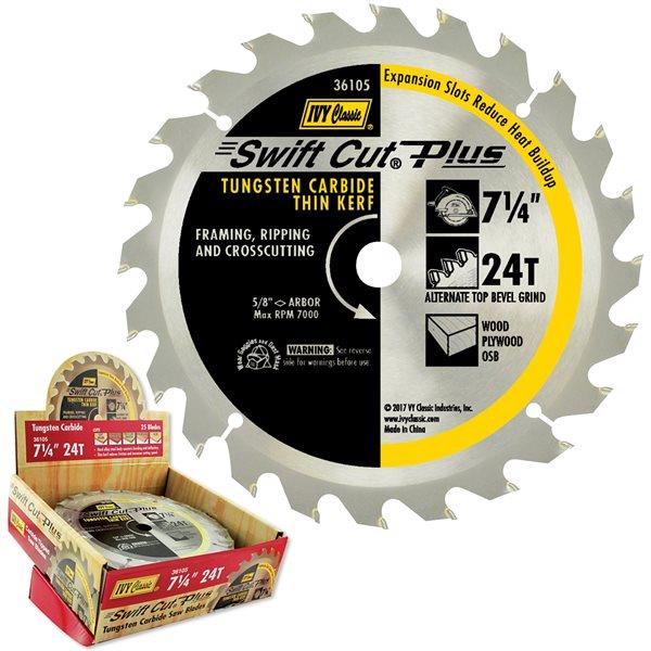 36105undefined7-1/4in 24 TOOTH SWIFT CUT CARBIDE BLADE - SOLD BY THE BOX OF 25