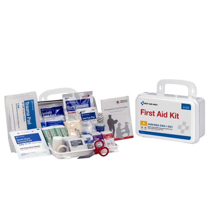91322FIRST AID KIT - ANSI A (2022)- 10 PERSON - PLASTIC CASEFIRST AID KIT - ANSI A (2022) - 10 PERSON IN PLASTIC CASE