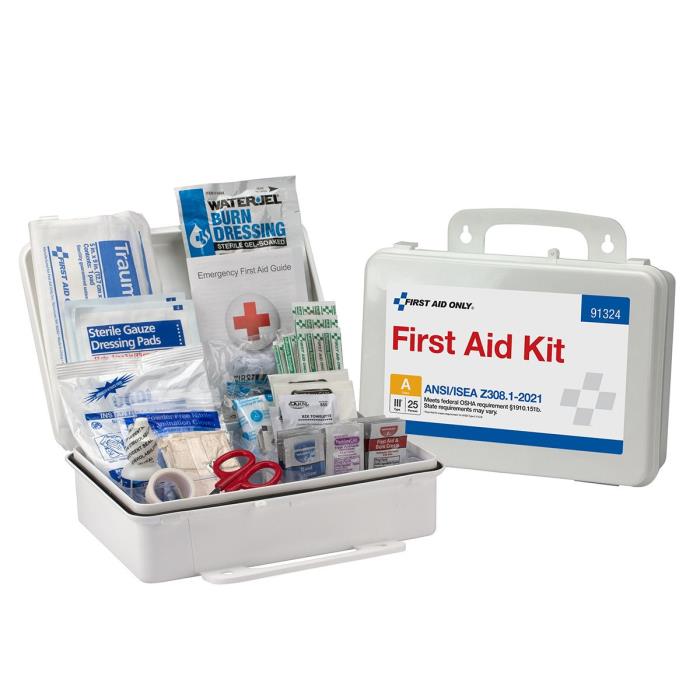 91324FIRST AID KIT - ANSI A (2022)- 25 PERSON - PLASTIC CASEFIRST AID KIT - ANSI A (2022) - 25 PERSON IN PLASTIC CASE