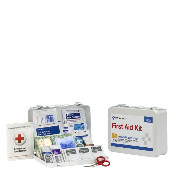 91325FIRST AID KIT - ANSI A (2022)- 25 PERSON - METAL CASEFIRST AID KIT - ANSI A (2022) - 25 PERSON IN METAL CASE