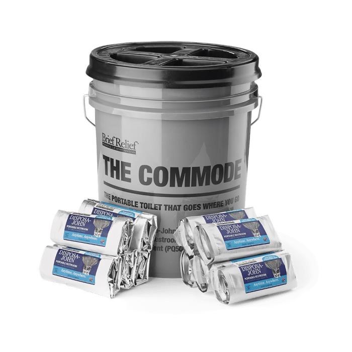 ce510COMMODE UTILITY KITFOR SOLID AND LIQUID WASTE -COMMODE AND TEN(10) BR500BRIEF RELIEF COMMODE UTILITY KIT - COMMODE AND TEN (10) BR500