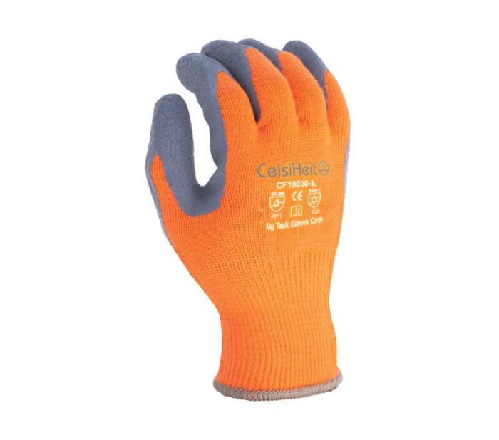 cf10030-lTASK THERMAL ACRYLIC INSULATEDHI-VIS ORG GLOVE W/ GRAY LATEXCOATED PALM / FINGERS - LTASK THERMAL ACRYLIC INSULATED HI-VIS ORG GLOVE W/ GRAY LATEX COATED PALM / FINGERS - L