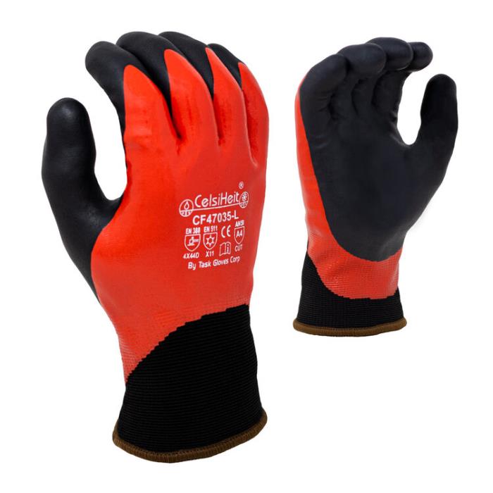 cf47035-mTASK CELSIHEIT CUT 4 COLD WTHRDOUBLE DIPPED FOAM NITRILE PLMOVER FULLY DIPPED NITRILE - MTASK CELSIHEIT ANSI A4 COLD WEATHER DOUBLE DIPPED FOAM NITRILE GLOVE - M