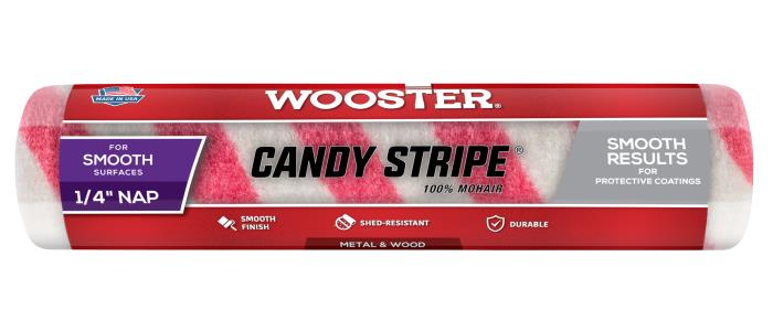 r209-9WOOSTER CANDY STRIPE 9IN X 1/4IN MOHAIR ROLLER COVERWOOSTER CANDY STRIPE 9in X 1/4in NAP MOHAIR ROLLER COVER- SEE QUANTITY PRICE!