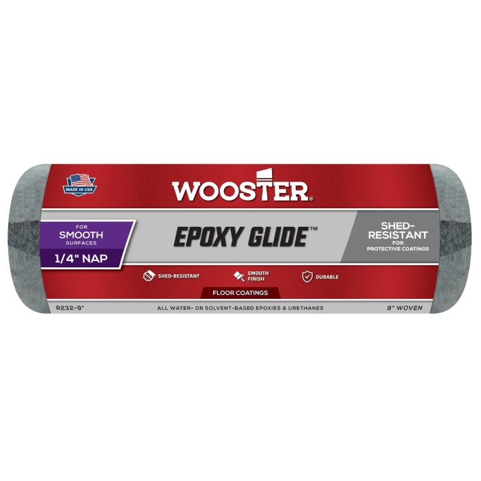 r232-9undefinedWOOSTER EPOXY GLIDE ROLLER COVER - 9-INCH with 1/4in NAP