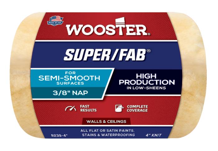 r239-4WOOSTER SUPER/FAB 4IN X 3/8INNAP ROLLER COVERWOOSTER SUPER/FAB ROLLER COVER - 4IN X 3/8IN- SEE QUANTITY PRICE!