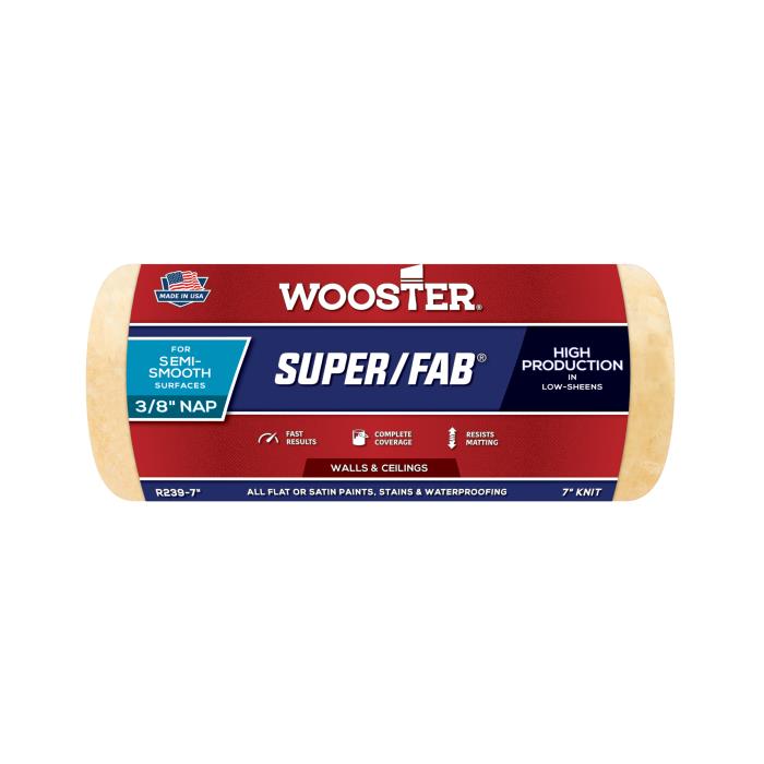 r239-7WOOSTER SUPER/FAB 7IN X 3/8INNAP ROLLER COVERWOOSTER SUPER/FAB ROLLER COVER - 7IN X 3/8IN