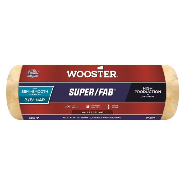 r239-9WOOSTER SUPER/FAB 9IN X 3/8INNAP ROLLER COVERWOOSTER SUPER/FAB ROLLER COVER - 9IN X 3/8IN