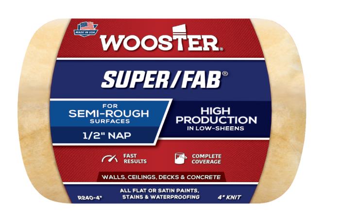 r240-4WOOSTER SUPER/FAB 4IN X 1/2INNAP ROLLER COVERWOOSTER SUPER/FAB ROLLER COVER - 4IN X 1/2IN- SEE QUANTITY PRICE!