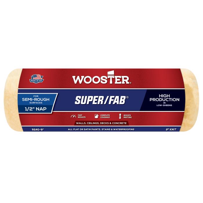 r240-9WOOSTER SUPER/FAB 9IN X 1/2INNAP ROLLER COVERWOOSTER SUPER/FAB ROLLER COVER - 9IN X 1/2IN- SEE QUANTITY PRICE!