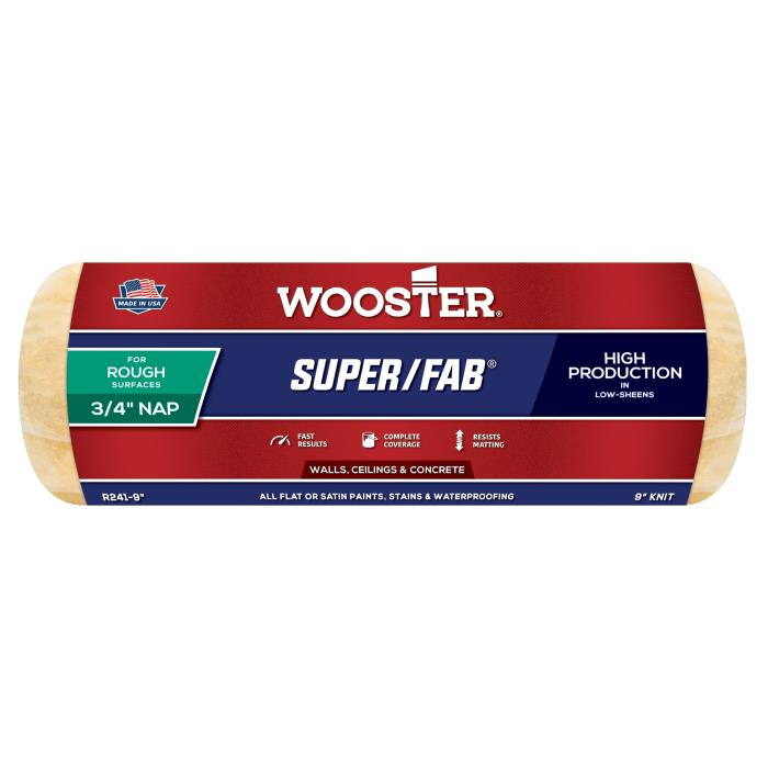 r241-9WOOSTER SUPER/FAB 9IN X 3/4INNAP ROLLER COVERWOOSTER SUPER/FAB ROLLER COVER - 9IN X 3/4IN- SEE QUANTITY PRICE!