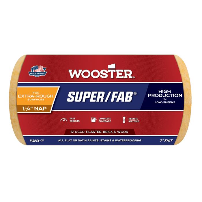 r243-7WOOSTER SUPER/FAB 7IN X 1-1/4IN NAP ROLLER COVERWOOSTER SUPER/FAB ROLLER COVER - 7IN X 1-1/4IN
