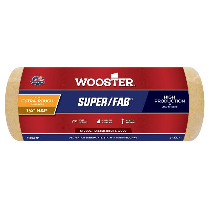 r243-9WOOSTER SUPER/FAB 9IN X 1-1/4IN NAP ROLLER COVERWOOSTER SUPER/FAB ROLLER COVER - 9IN X 1-1/4IN