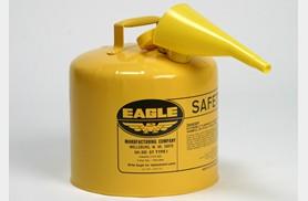 ui50fsyundefinedEAGLE 5 GALLON YELLOW TYPE I SAFETY CAN w/ FUNNEL - DIESEL